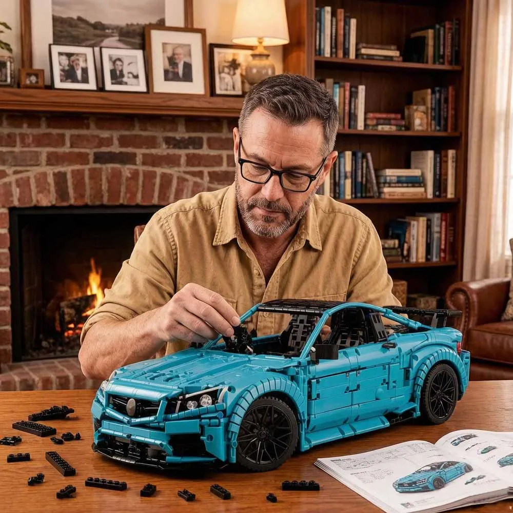 Technical Speed Supercar C63 AM-G Model Building Blocks MOC-60193 Sports Car Bricks Toy Adult Gift 4129pcs view 5