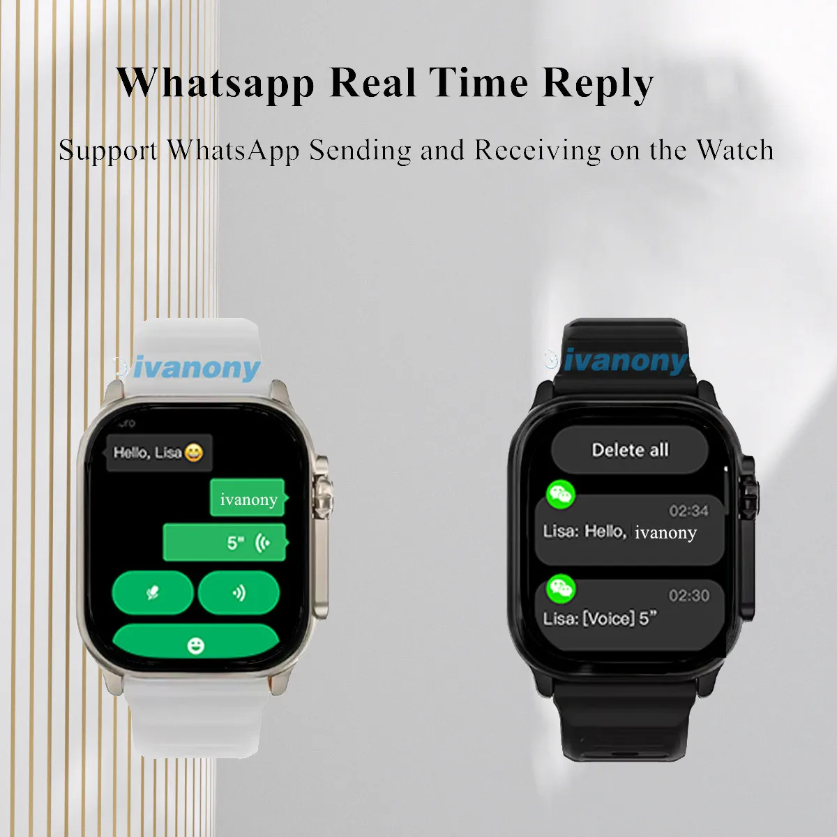 ساعة ذكية أصلية Ultra 5 1GB/ROM التحكم بالإيماءات AI اللوحة البوصلة لتحديد المواقع المقتفي SOS دعم Whatsapp Reply Smartwatch