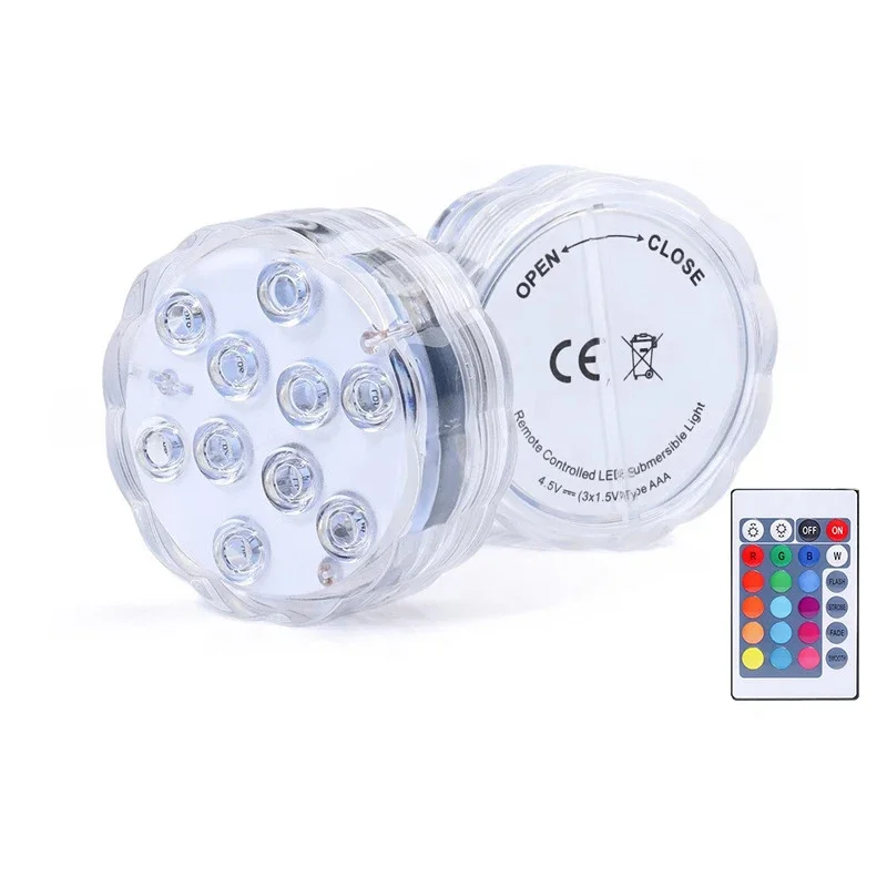 

Multi Color Submersible LED Light Pool Lights IP68 Waterproof Underwater Night Lamp Vase Bowl Party Wedding Christmas Decoration