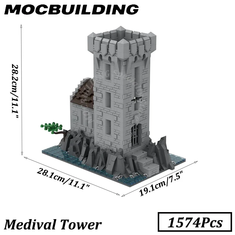 Medival Castle Tower Model Display MOC Building Blocks Brick Toys Gift Birthday Present Christmas