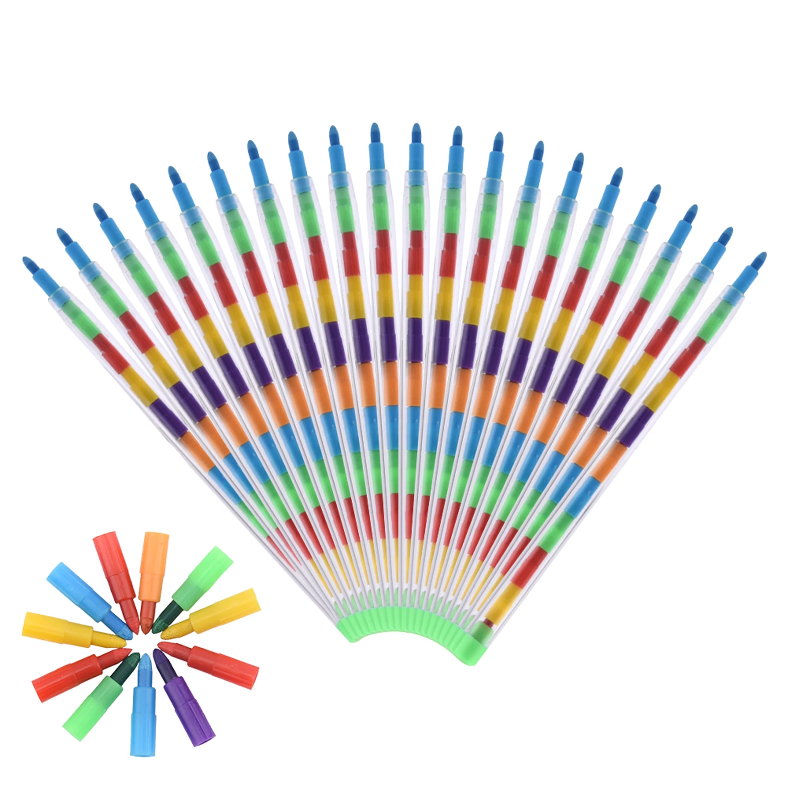 20 ชิ้นสําหรับเด็กวัยหัดเดินโรงเรียนห้องเรียนสํานักงาน 11 สีภาพวาดเครื่องเขียนดินสอสีของขวัญศิลปะหัตถกรรมวางซ้อนกันได้ DIY