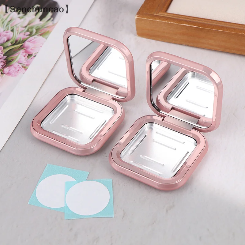 핑크 빈 마그네틱 버클 화장품 팔레트 스퀘어 아이 섀도우 블러셔 DIY 메이크업 박스 블러셔 고광택 립스틱 디스펜싱 박스