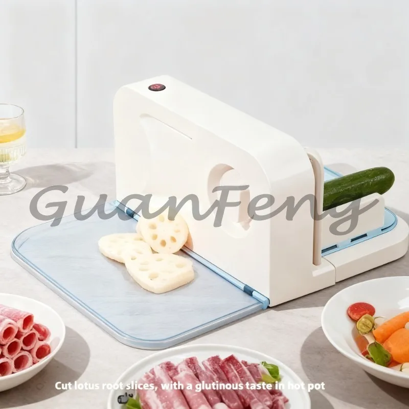 Multifunctional Kitchen Food Slicer with Stainless Steel Blades for Meat, Cheese, Fruit and Vegetables, with Non-slip Base