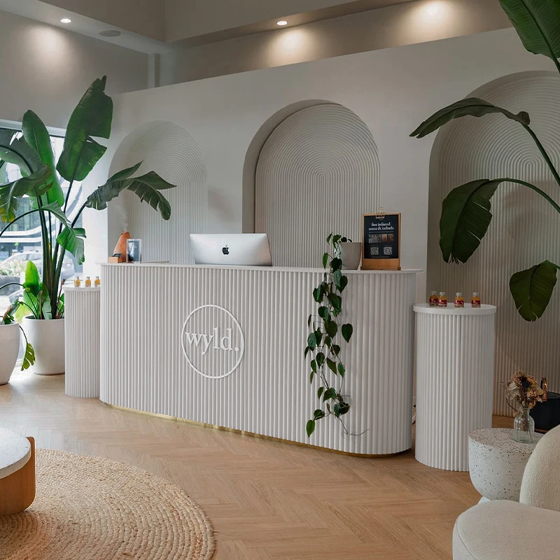 &c Modern Light Luxury Painting Process-Textured Bar Counter Reception Desk for Clothing Stores Beauty Salons Front Desks