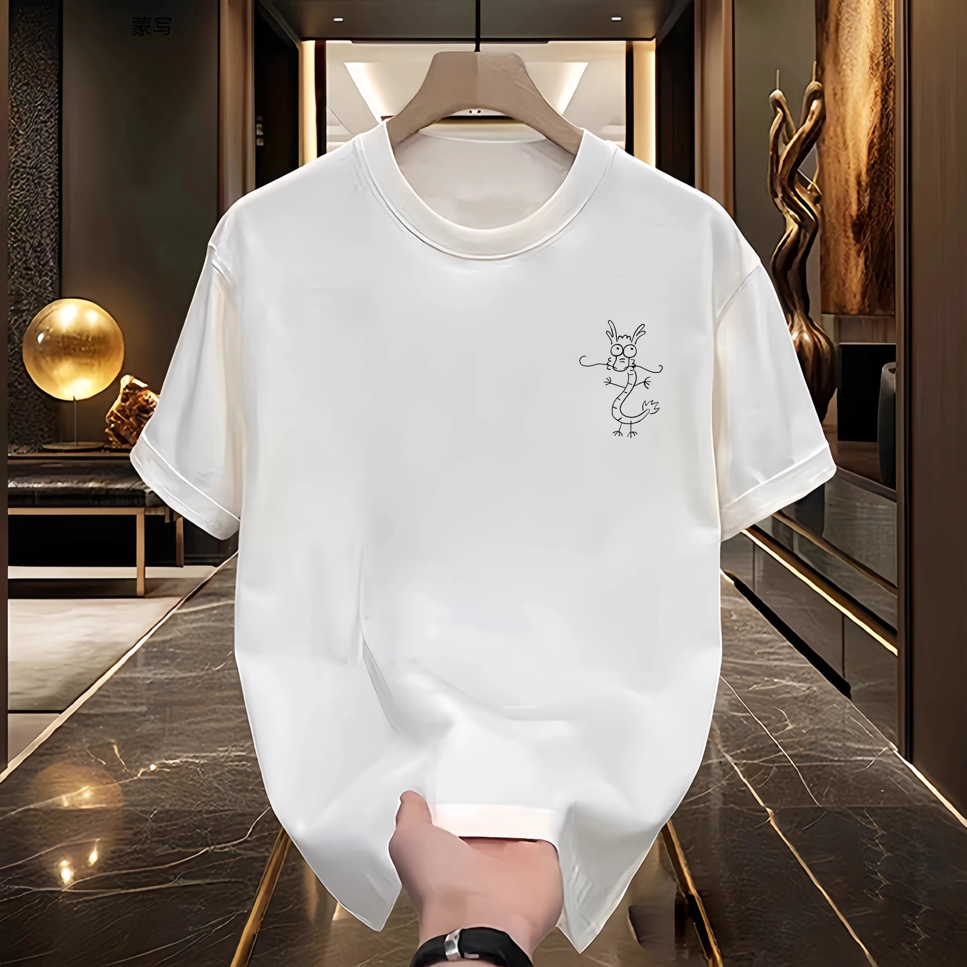 

Pure cotton American trend short-sleeved t-shirt mens 2025 summer loose crew neck versatile top