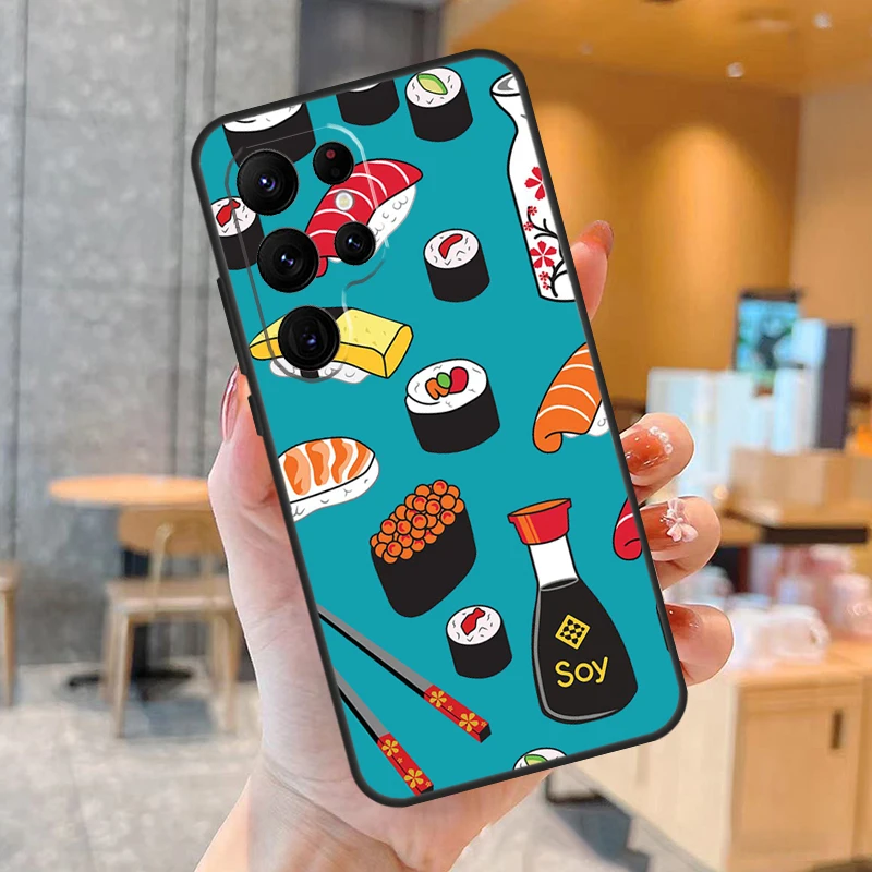 Japanese Sushi Food Case For Samsung Galaxy S22 S23 Ultra Plus Note10 Note20 S8 S9 S10 S20 FE S21 FE Coque