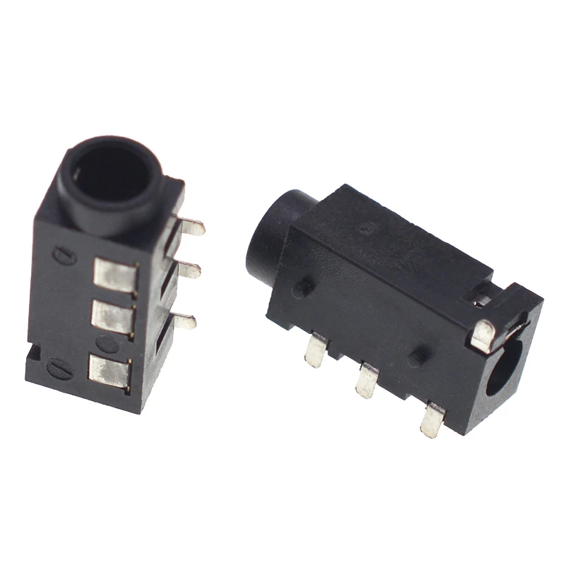 10Pcs Through Holes PCB Horizontal 4 Contact 4 Conductor Right Angle No Internal Switch 4 Pole TRRS 3.5MM Audio Jack Connector
