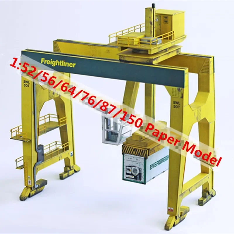 1:52/56/64/76/87/150 Scale Handmade Gantry Crane Model Paperboard Crane Model for Sand Table Model