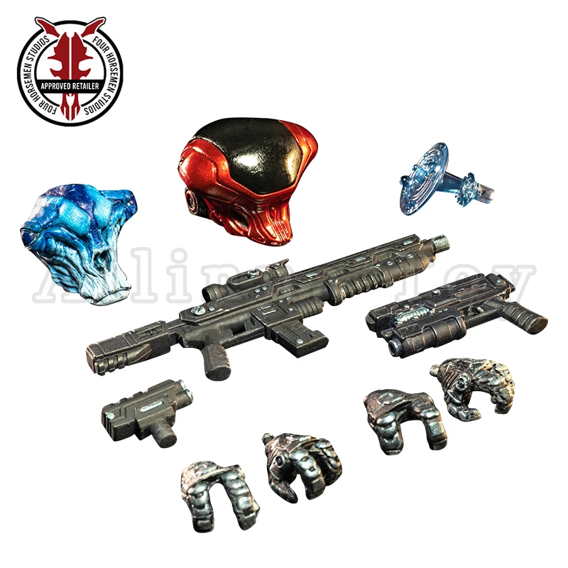 Four Horsemen Studio 1/12 6 Inci Figur Aksi Cosmic Legions Outpost Zaxxius T.U.5.C.C. Mainan Model Anime Pilot Red Jets