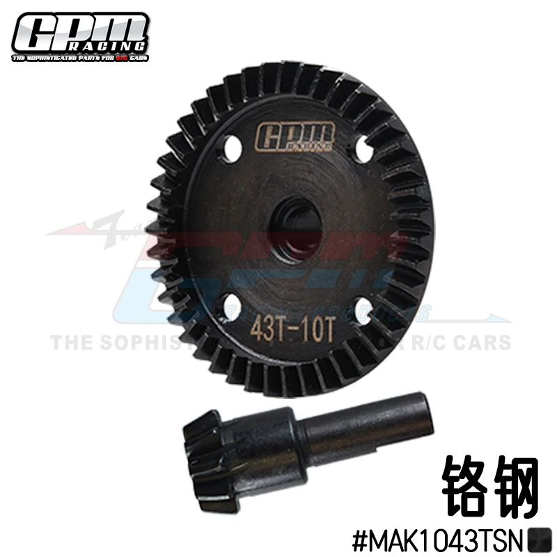 

GPM 40Cr Steel Front/Rear Diff Bevel Gear 43T & Pinion Gear 10T for ARRMA Kraton