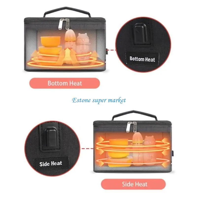 

090B USB for Smart Display Baby Milk Bottle Warmer Heater Tote Wet Wipes Heating Insulation Bag 6.8L Large Capacity