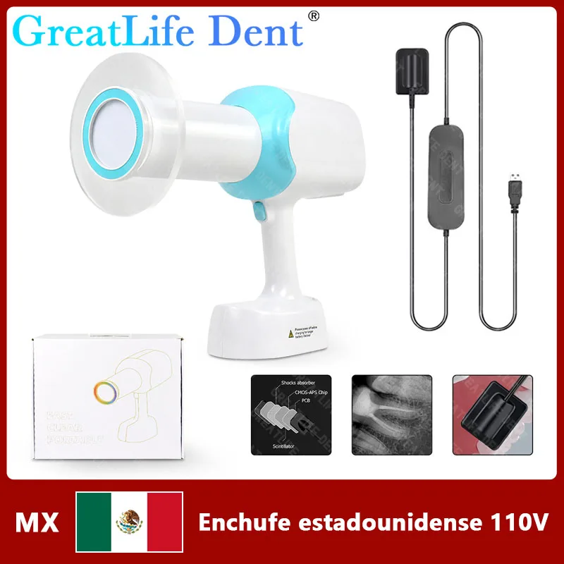 Dent 70kV Original Portable Dental X Ray Machine Low Radiation VET High Frequency X Ray Unit with Sensor Kits Shield