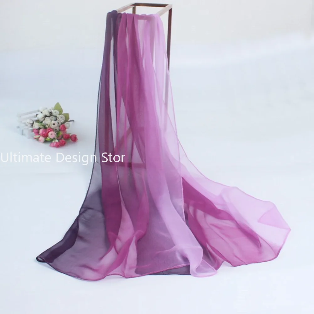 Summer New Arrival Fashion Chiffon Scarves Gradient Colors Georgette Female Silk Scarves 50 *160cm