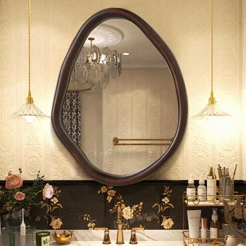 Living Room Mirror Wavy Vanity Modern Aesthetic Nordic Luxury Funky Mirror Cosmetics Portable Custom Espelhos Home Decorations