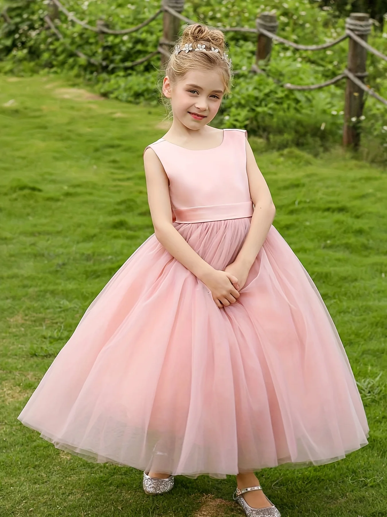

Flower Girl Autumn and Winter Christmas Dress Wedding Party Princess Dress Pearl First Communion Holiday Dress