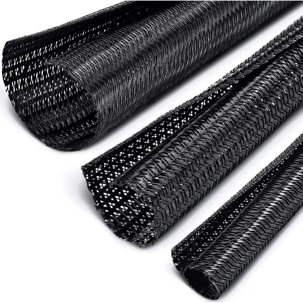 1/2Pcs 3-38mm Braided Expandable Cable Sleeve, 1/5M Flexible Self Closed Insulated Wrap Pipe Tube Line Protector Organizer