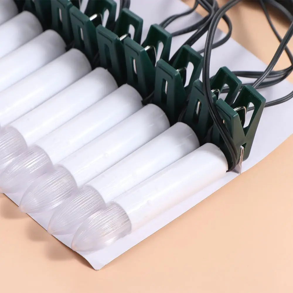 20 قطعة سلسلة شمعة LED عديمة اللهب مشبك على شجرة عيد الميلاد تعمل بمنفذ USB على شكل مخروطي خفيف قابل لإعادة الاستخدام #4