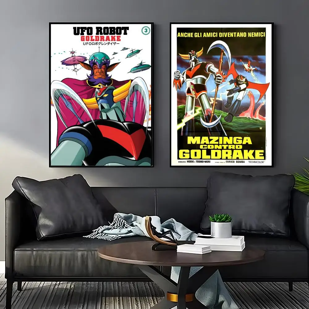 G-GoldorakS Anime Classic Poster Home Living Bed Room Bar Hallway Sticky Wall Art Printing Aesthetic Decor