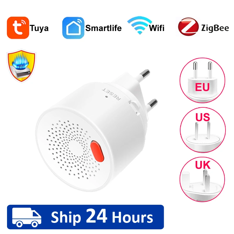 Zigbee Tuya Smart Home Wifi Natural Gas Sensor Combustible Coal Gas LPG Gas Leakage Alarm Detector Fire Security Smart Life