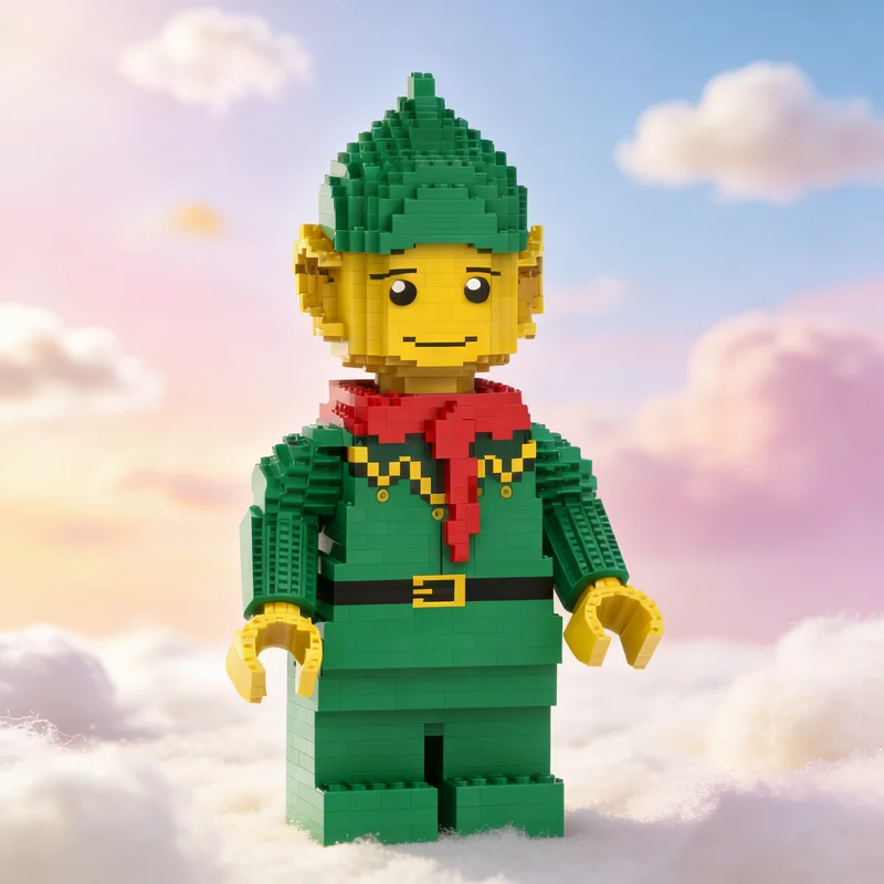 2269 деталей MOC Макси-фигурка Клубный дом эльфов с красным шарфом, сезонная рождественская модель, строительные блоки, рождественский подарок, креативная 3D-коллекция