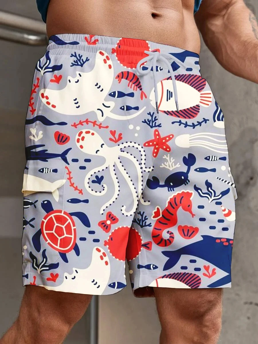 

Men's Hawaiian Swim Trunks 3D Floral Print Beach Shorts Quick Dry Outdoor Leisure Sports Shorts Fashion Men's Shorts
