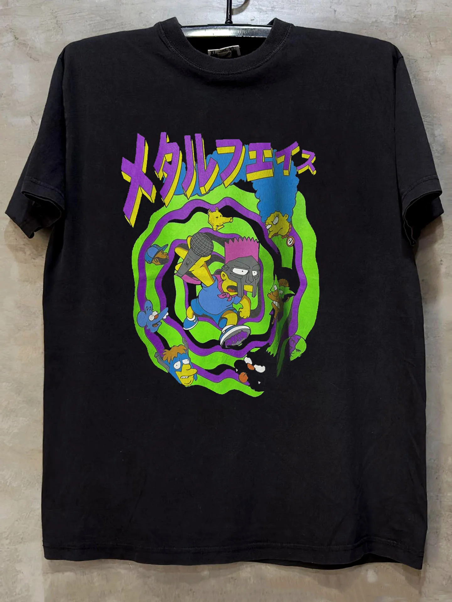 Simpsons Cross-Over Theme Cartoon Short-Sleeve T-Shirt Graffiti Heavy-Cotton American High-Street Style for Teenagers Breathable