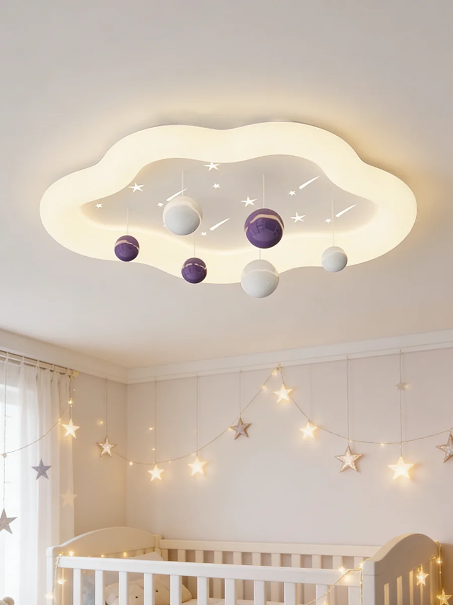 2026 New Cream Cloud Ceiling Light, Full Spectrum Eye Care LED Lamp, Creative Ball Pendant Light for Children Kids Bedroom