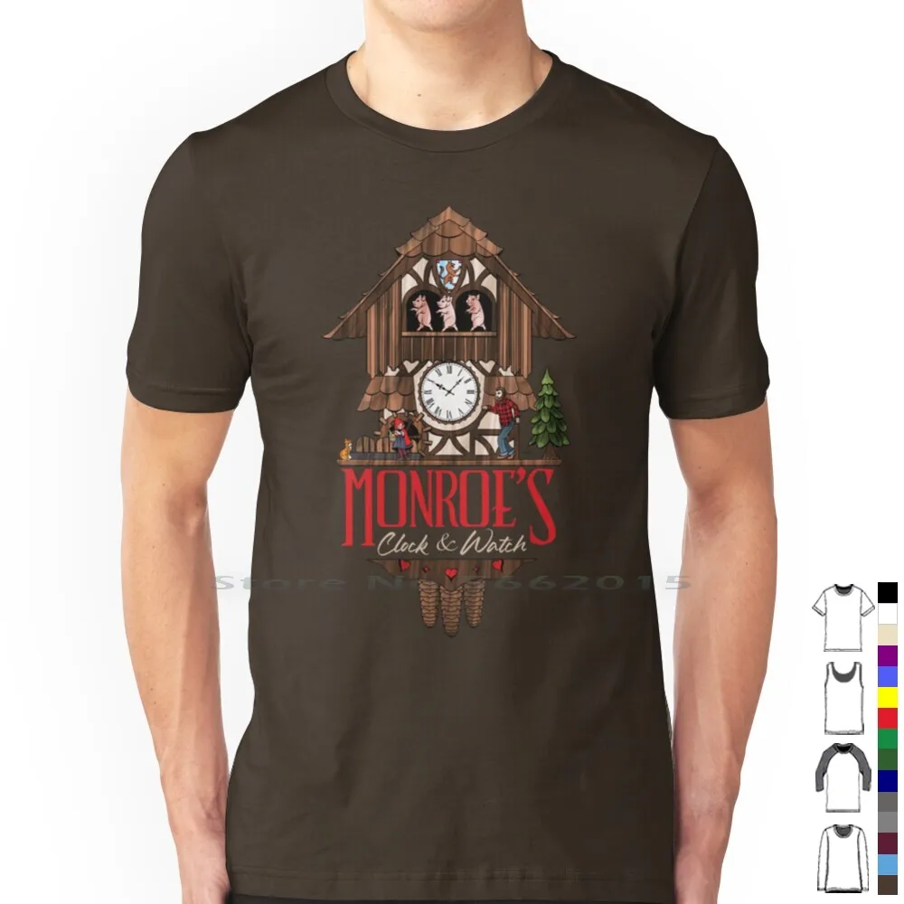 Monroe’s Clock & Watch ( Grimm ) 100% Cotton T Shirt Monroe Clockmaker Watchmaker Blutbadden Little Red Riding Hood Fuchsbau