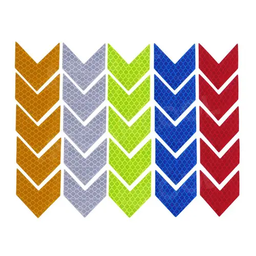 Imagen 2 del producto 10 Uds flecha cinta adhesiva reflectante pegatina seguridad precaución advertencia cinta reflectante para camión motocicleta bicicleta moldeado