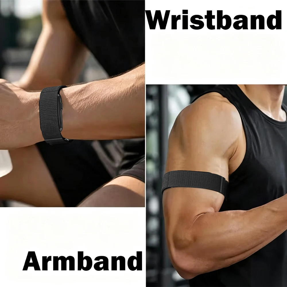 For Garmin CIRQA Smart Band Bicep Armband Sport Fitness Tracker Nylon Woven Breathable Watch Band Adjustable Wrist Loop Strap image 3
