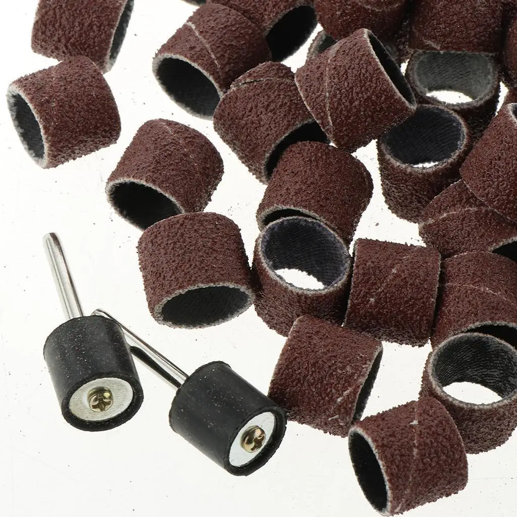 Sanding Disc Pad Holder with 100 Sanding Bands and 2 Rods Polishing Kit for Nail Drill Rotary Tool