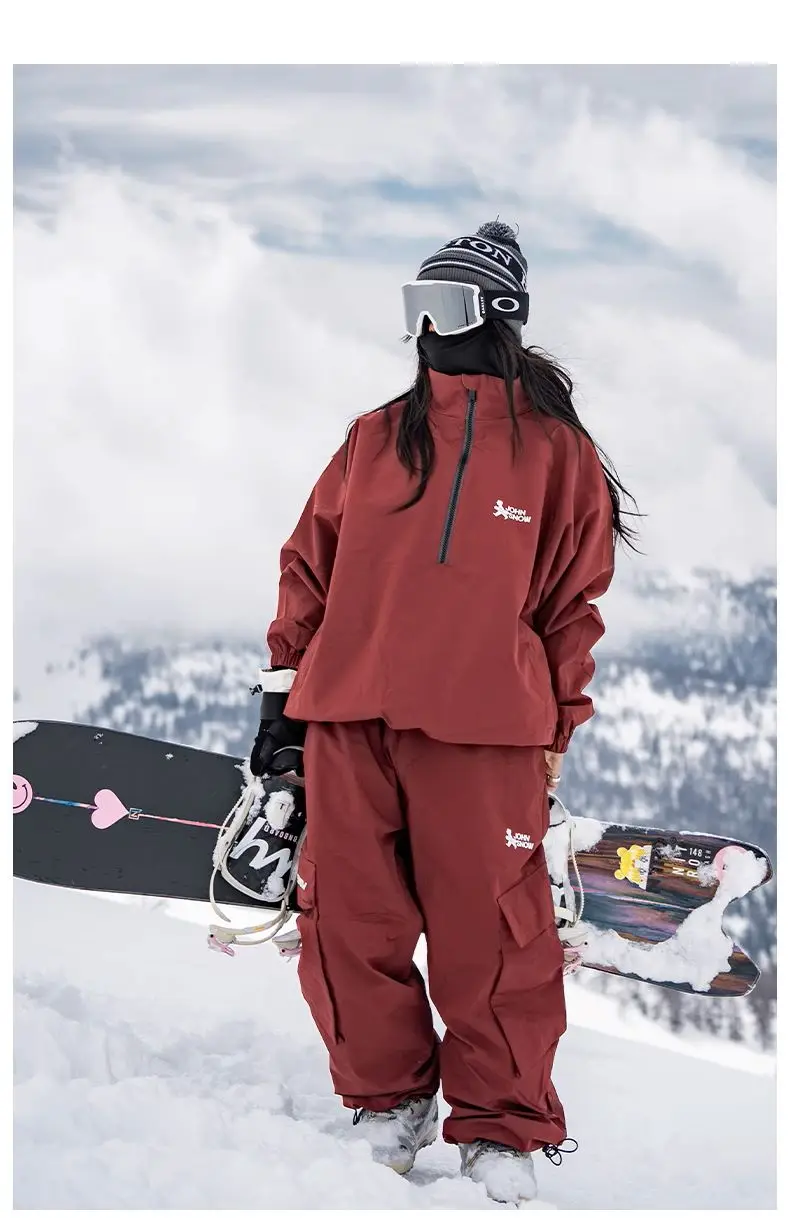 JOHN SNOW Snowboard Jacket Pants Female Tracksuit Mountain Skiing Suites Winter Women Men Snow Suits Sports Waterproof  Ski Sets