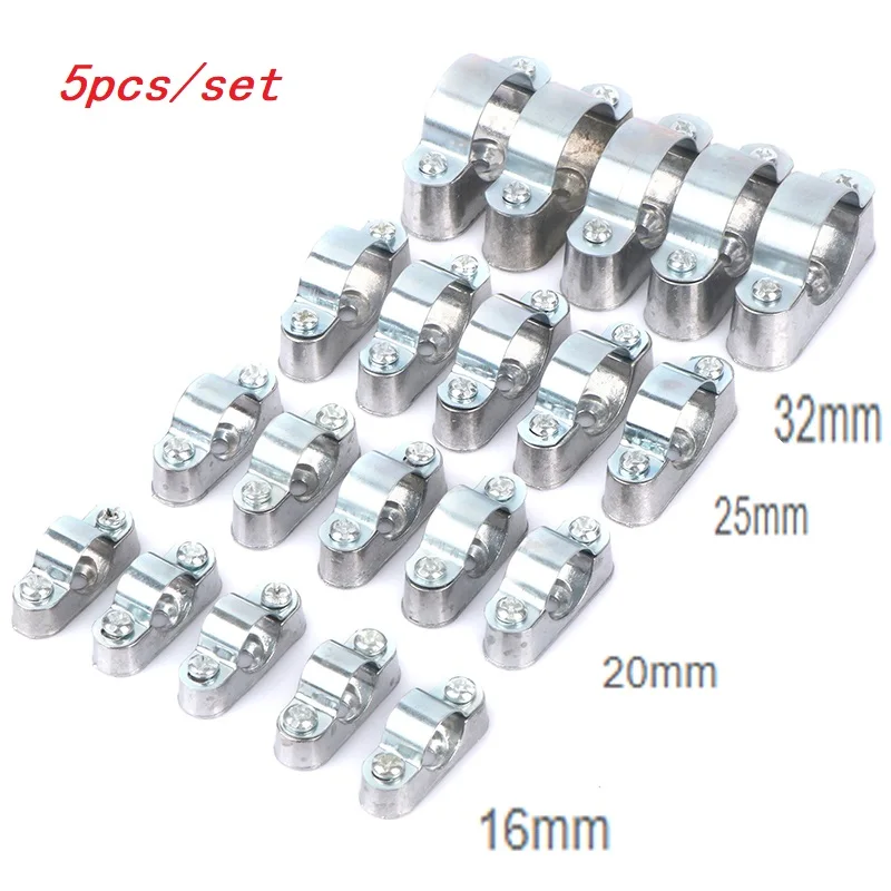 카드 새들 카드 라인 파이프 클립, 벽 마당에서 나사가 있는 파이프 클램프, 16mm, 20mm, 25mm, 32mm, 5 개