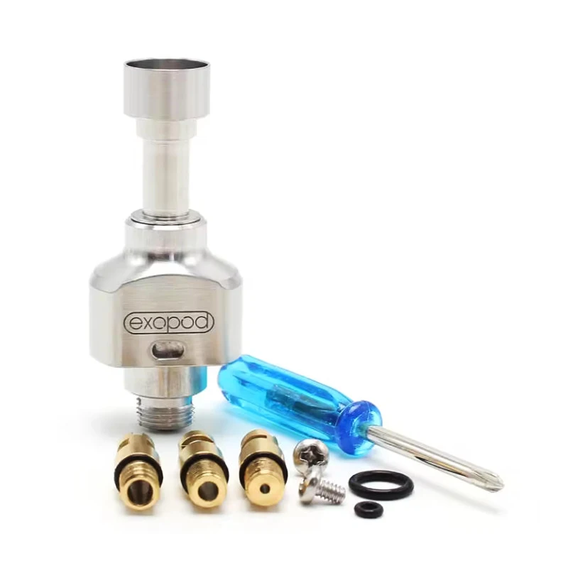 SXK Exopod EXO RBA Bridge Atomizer 4 Air Pins 316 Stainless Steel Boro Tank for BB Mod Billet Box Mod MTL Or DL 4.5ml trim part view 6