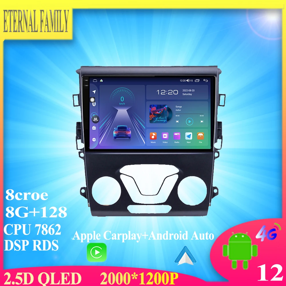 

Android 13 Carplay Radio For Ford Mondeo 5 Fusion 2012 2013 2014 GPS Car Video Player Android Auto WIFI BT GPS navigation 2DIN