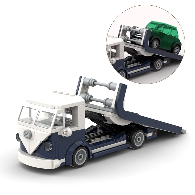 Kit de blocs de construction de modèle de camion remorque, série de véhicules d'ingénierie classiques, jouet assemblé pour garçons, cadeau d'anniversaire à collectionner 99332