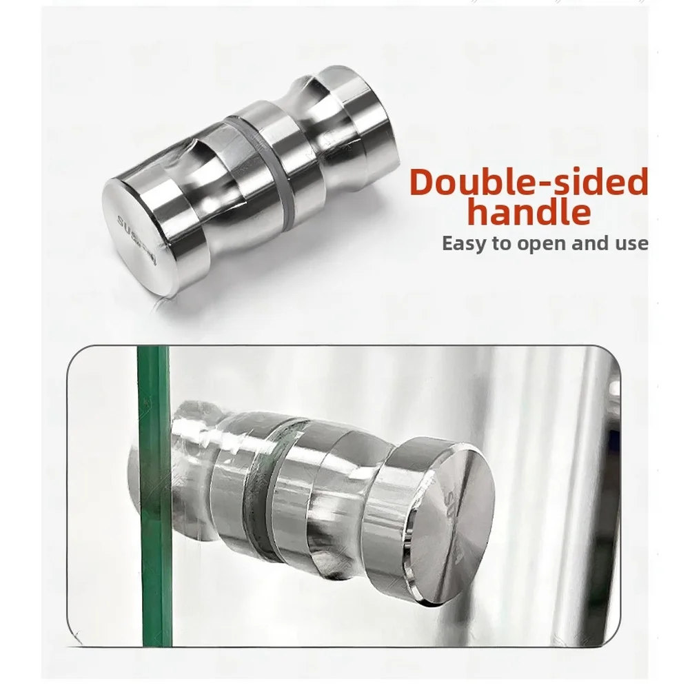 

Фурнитура из нержавеющей стали 304, стеклянная ручка для душа, установка для душа, твердая нержавеющая сталь, устойчивая к ржавчине, для стеклянных дверей