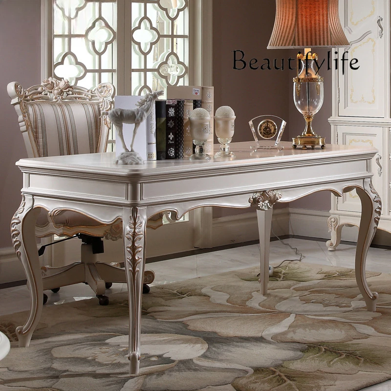 Light luxury classical French, European solid wood desk designer style high sense fashion exquisite