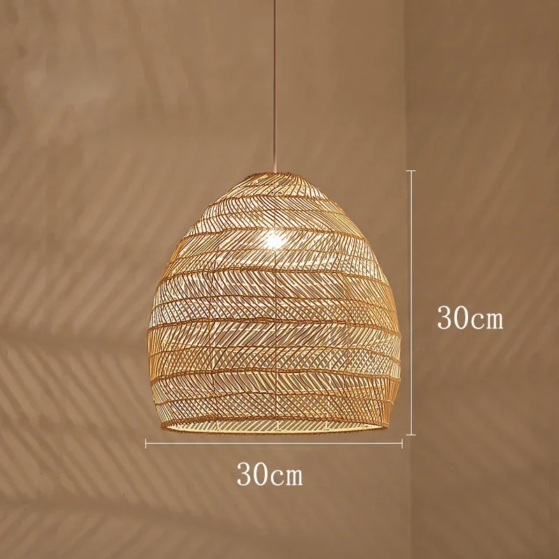 Dia22/30/40cm Handgemaakte Rotan Lamp Vintage Hanglamp Loft Woonkamer Eetkamer Home Decor Cafe Restaurant hanglamp