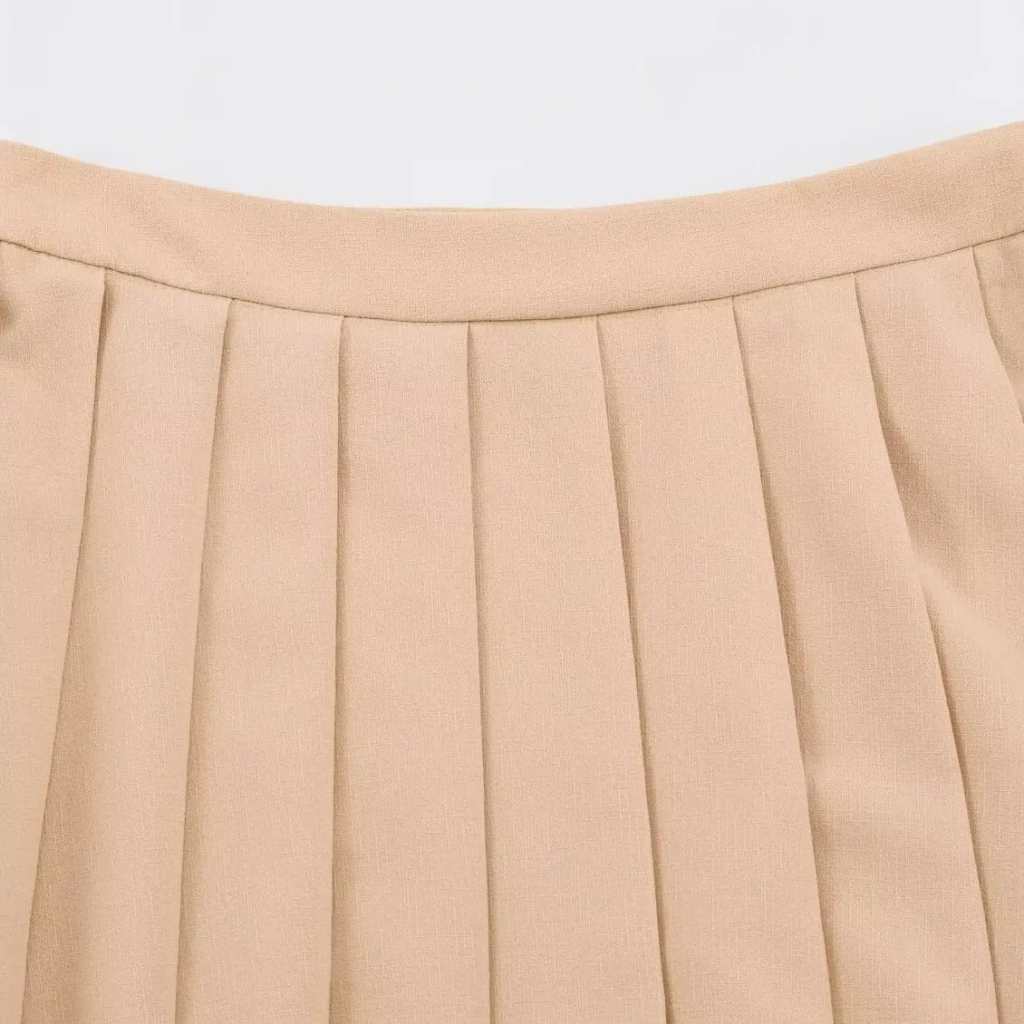 JNLEAOG Summer New Women's Comfortable Casual Pleated Daily Pure Color Pleated Skirt Standard Version Polyester Fabric