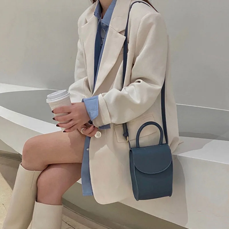 

Spring Autumn Women's Faion Casual s Jaets Coats Loose Fit Long Sve Single Button Pure Color Commute Sle