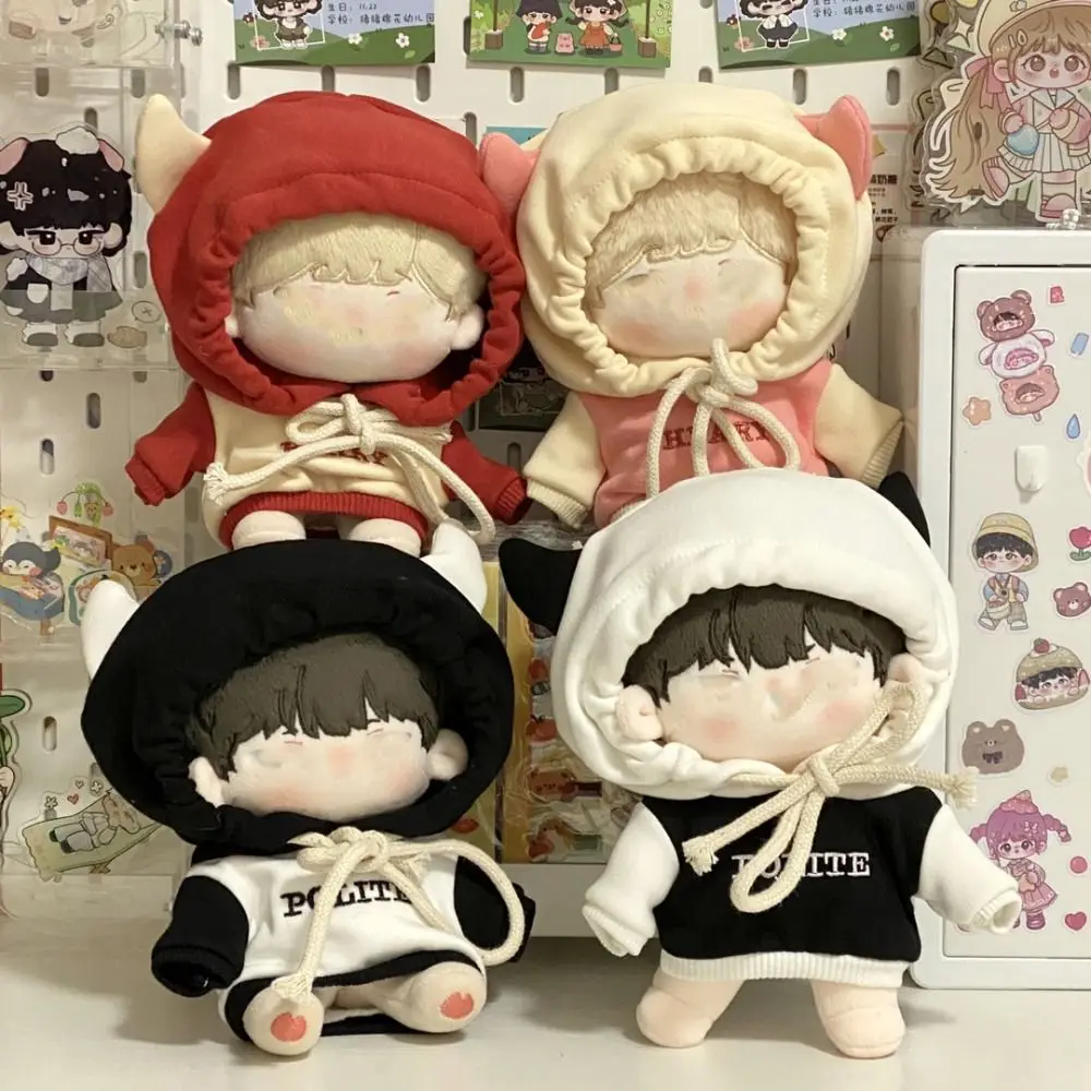 20CM Doll Clothes Ox Horn Sweather Color Match Hoodies Dolls Accessories Changing Dressing Game Cosplay Playing House Gift