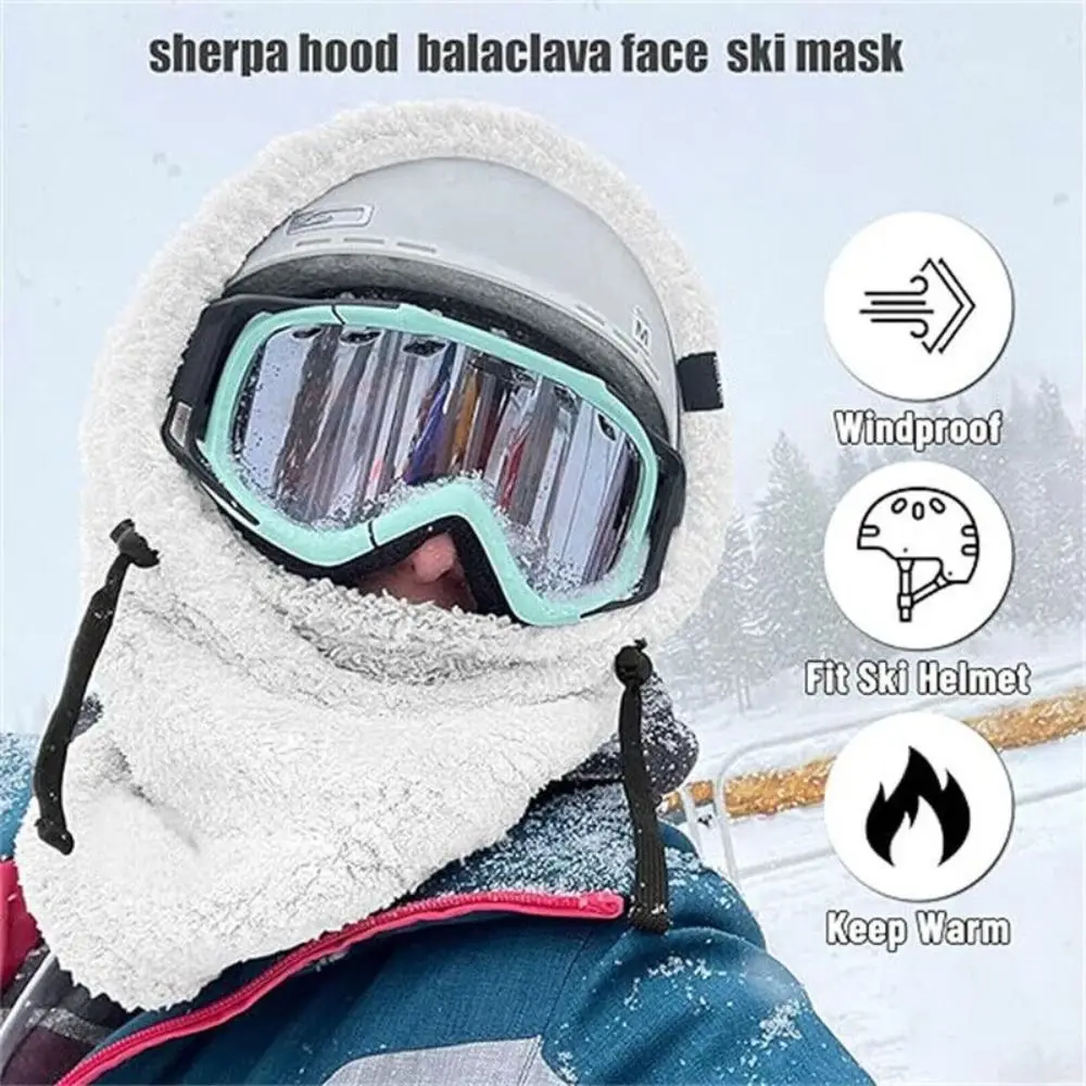 3 in 1 Warm Hood Arctic Velvet Hood Ski Mask Adjustable Hiking Scarves Winter Thermal Full Face Head Coverings Snowboard Hooded