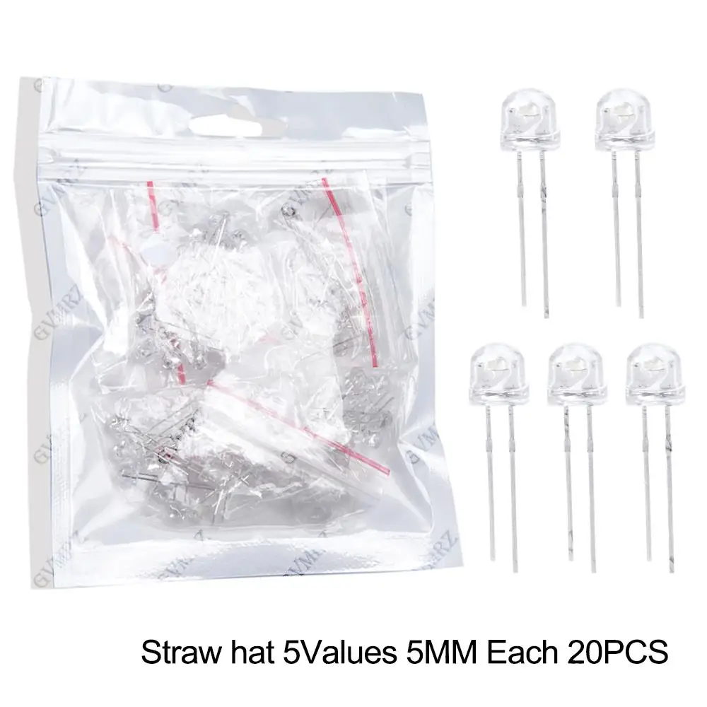 3MM 5MM Yellow Orange Light Emitting Diodes Electronics Kit F3 F5 LED Diode Assorted Kit White Green Red Blue  Luminous LED F3