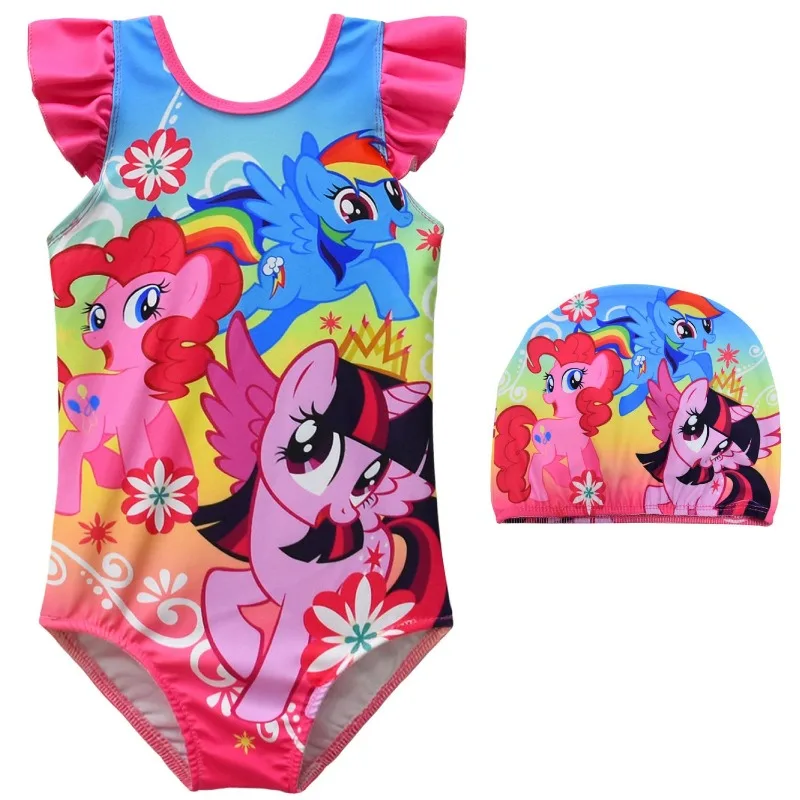 My Little Pony Cute Cartoon Children's Swimwear Surf Wear Creative Girls Big Children One-piece Beach Wear Holiday Gift Kawaii