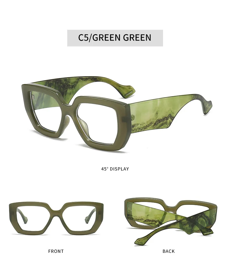 Dicken Rahmen übergroße quadratische Brille für Frauen Mode optische klare transparente Linse Brillen Computer schwarze Brille Retro – Detail 10