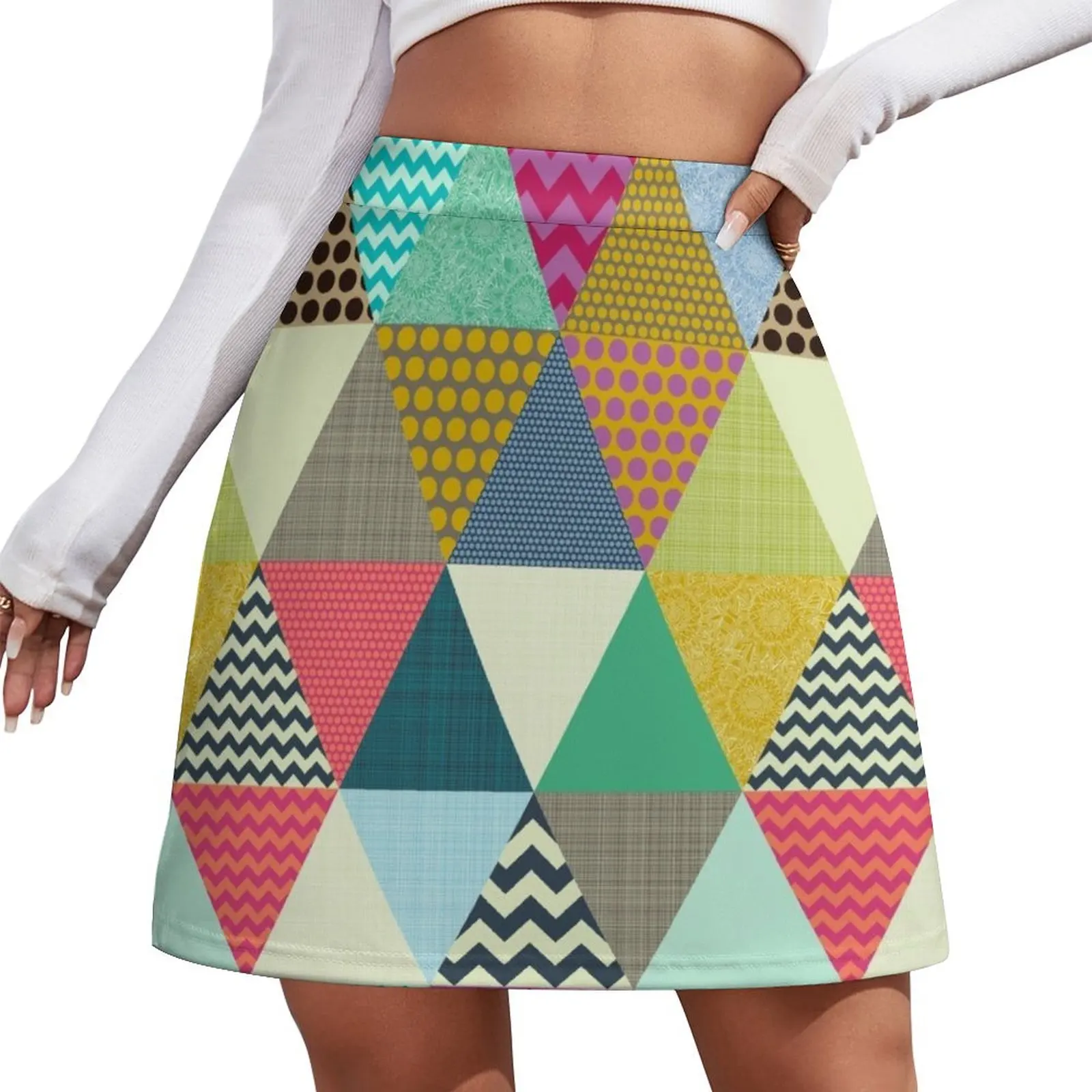 

New York Beauty triangles Mini Skirt clothes for woman Summer women's clothing korean women's clothes skirt skirt Mini