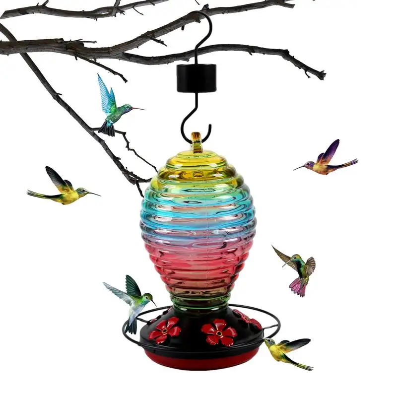 Hummingbird Feeders For Outdoors Bird Feeder For Outside Window Tree Heavy Duty Colorful Flower Feeding Ports Simple