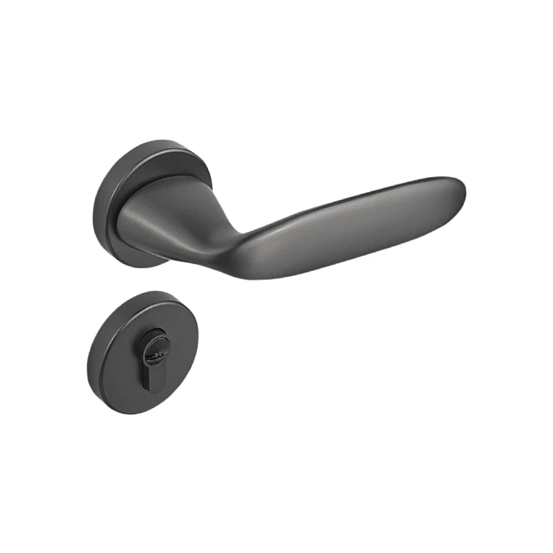 

Gold bedroom door lock, household silent magnetic wooden door handle universal split lock full set