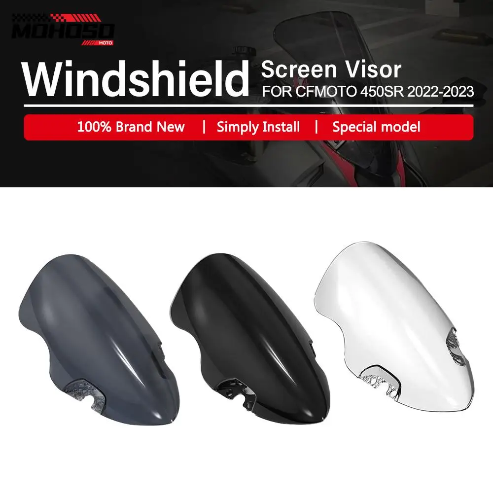 

NEW WindScreen Windshield Viser VIsor FOR CFMOTO 450SR 450 SR/SS 450SS 2022-2023 Double Bubble Screen ABS Motorcycle Accessories